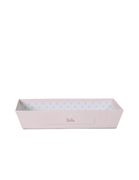 Canastilla chupete personalizado y complementos para recién nacido rosa