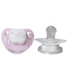 Canastilla babero y chupete personalizado con complementos para recién nacido rosa