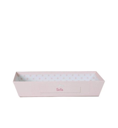 Set algodón chupete y babero personalizado con el nombre rosa