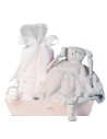 Set de Muselina Doudou y chupete personalizado rosa