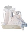 Set de Muselina Doudou y chupete personalizado gris