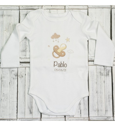 Body personalizado y bolsa para muda Personalizada gris