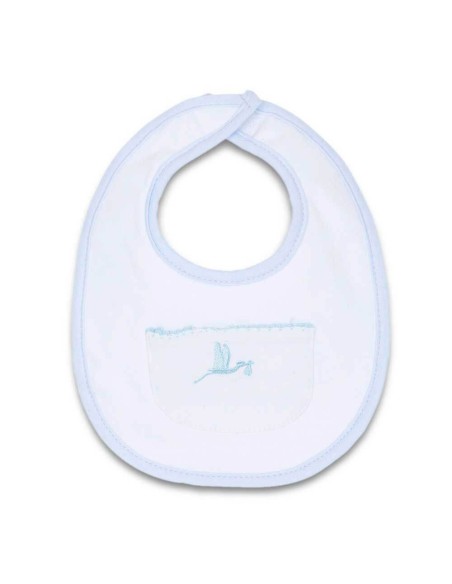 Babero con bolsillo delantero y body personalizado azul