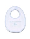 Babero con bolsillo delantero y body personalizado azul