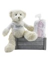 Kit Muselina Bebé y Osito de Peluche rosa