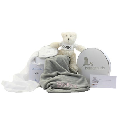 Canastilla Set de Huellas Manta Body y Oso de Peluche