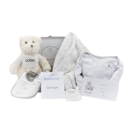 Canastilla Set de Huellas Manta Body y Oso de Peluche