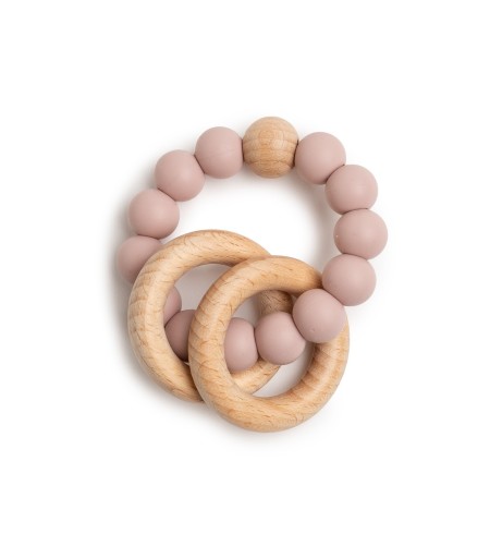 Regalo sostenible y natural: 2 Muselinas, mordedor y chupetero rosa