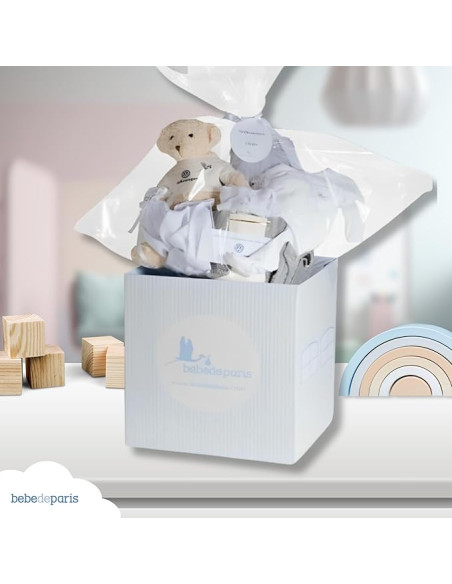 Canastilla Bebé con Albornoz Bordado | Regalo Personalizado - Bebé de París