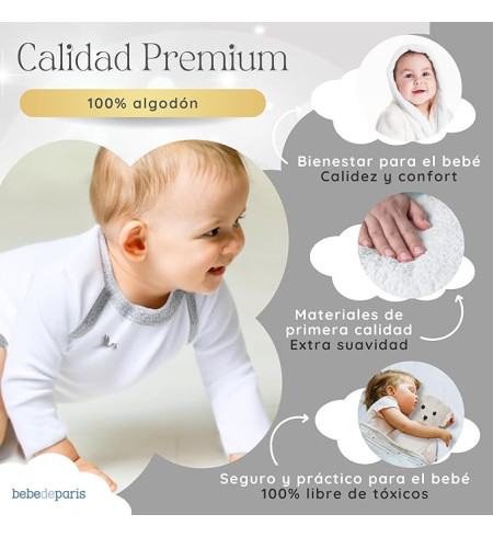 Canastilla Bebé con Albornoz Bordado | Regalo Personalizado - Bebé de París