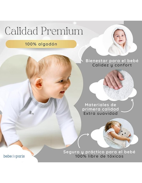 Canastilla Bebé con Albornoz Bordado | Regalo Personalizado - Bebé de París