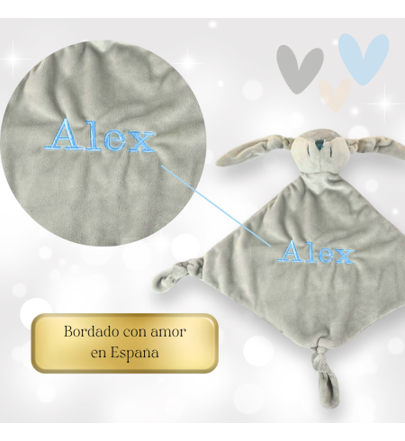 Doudou y chupete personalizado con el nombre del bebé | Regalo único y tierno