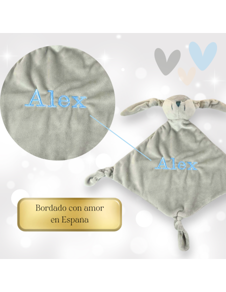 Doudou y chupete personalizado con el nombre del bebé | Regalo único y tierno
