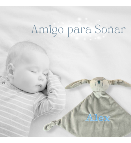 Doudou y chupete personalizado con el nombre del bebé | Regalo único y tierno