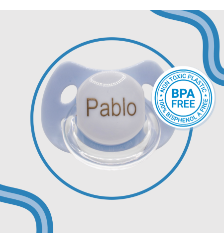 Doudou y chupete personalizado con el nombre del bebé | Regalo único y tierno