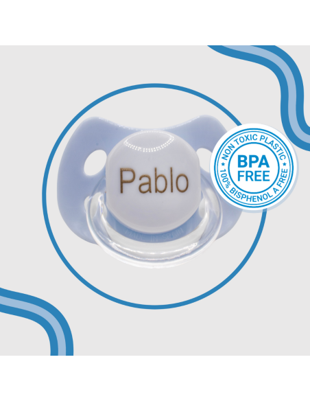 Doudou y chupete personalizado con el nombre del bebé | Regalo único y tierno