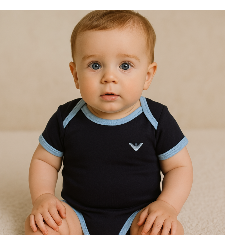 Canastilla Bebé Armani Bodies | Ropa de Lujo y Regalo Premium - Bebé de París