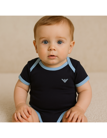 Canastilla Bebé Armani Bodies | Ropa de Lujo y Regalo Premium - Bebé de París