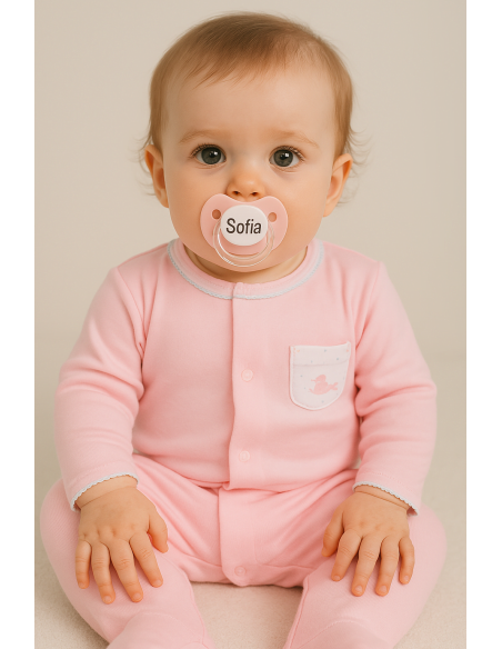 Pack de 2 chupetes personalizados con sujetachupete | Regalo único y práctico para bebé