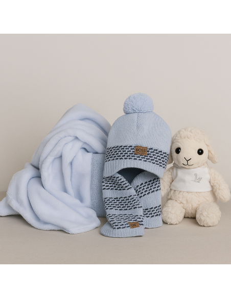 Set de gorro y bufanda de lana Hugo Boss para bebé | Calidez y estilo