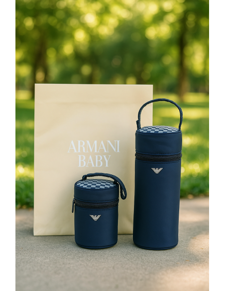 Set porta biberón y chupete Navy | Accesorios elegantes para bebé