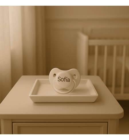 Chupete personalizada, funda de chupete y bolsa guardería