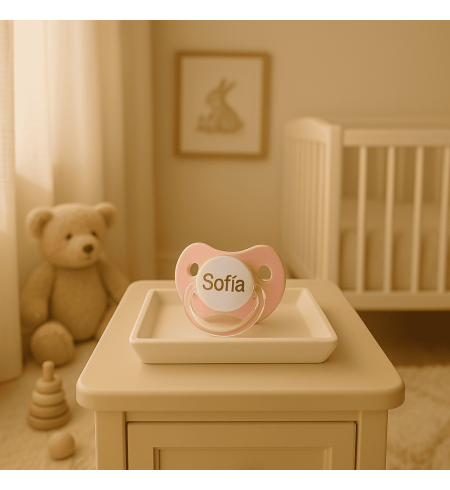Dos chupetes personalizados con el nombre del bebé | Regalo único y práctico