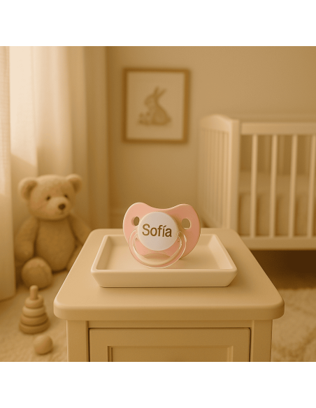 Dos chupetes personalizados con el nombre del bebé | Regalo único y práctico
