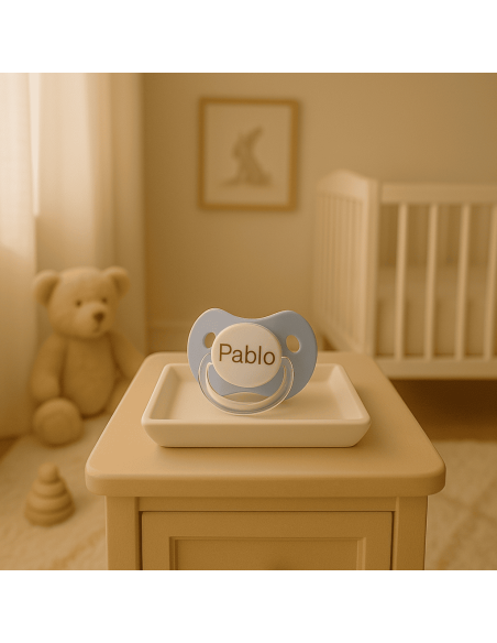 Dos chupetes personalizados con el nombre del bebé | Regalo único y práctico