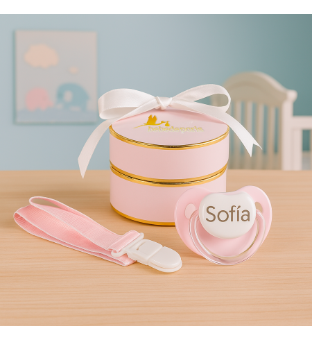 Chupete Personalizado con Chupetero | Regalo Único y Práctico para Bebé – Bebé de París