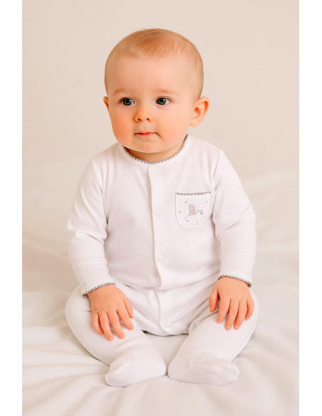 Canastilla con manta, pijama y doudou personalizados | Regalo único para recién nacido