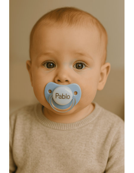 Pack de Doudou y 2 chupetes personalizados con nombre | Con sujetachupetes para bebé