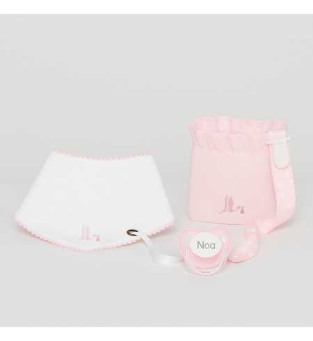 Set chupete y bandana para bebé | Accesorios con estilo para recién nacido