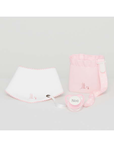 Set chupete y bandana para bebé | Accesorios con estilo para recién nacido
