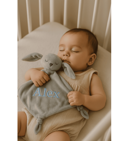 Doudou y chupete personalizado con el nombre del bebé | Regalo único y tierno