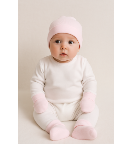 Set Personalizado: Gorro, Manoplas, Patucos y Chupete con Nombre + Oso de Peluche | Regalo para Bebé