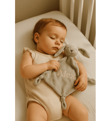 Marco de foto huellas con doudou personalizable | Recuerdo único para recién nacido