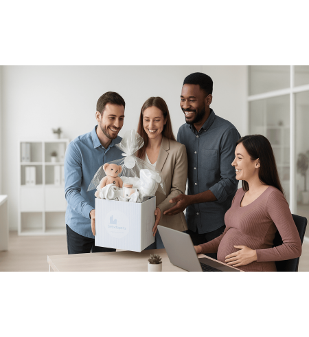 Canastilla de nacimiento personalizada Madrid | Regalo corporativo para bebés