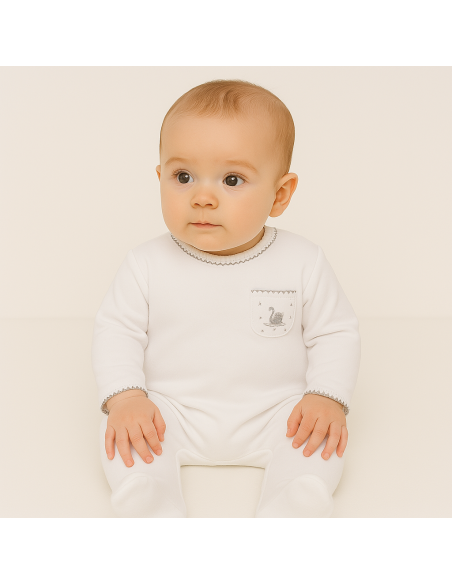Canastilla con Babero Bordado para Bebé | Regalo Personalizado - Bebé de París