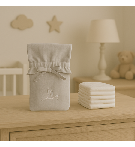 Canastilla con Babero Bordado para Bebé | Regalo Personalizado - Bebé de París