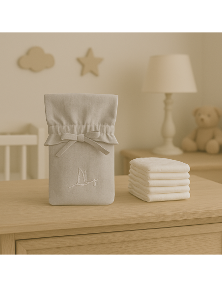 Canastilla con Babero Bordado para Bebé | Regalo Personalizado - Bebé de París