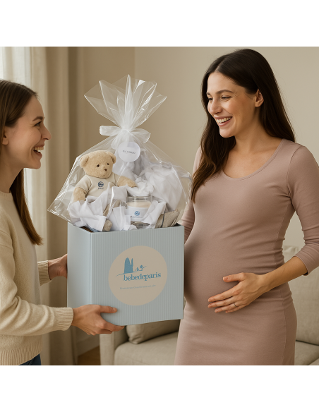 Regalo personalizado con manta y doudou bordados | Ideal para recién nacido