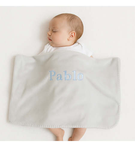 Canastilla con manta bordada y peluche | Regalo completo para recién nacido