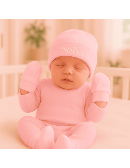 Canastilla ropa bebé niña con peluche | Regalo delicado para recién nacida