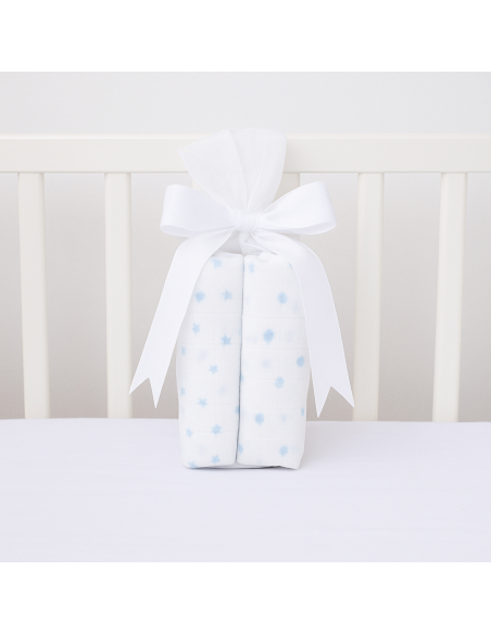 Kit albornoz bordado, muselina y osito | Regalo personalizado para recién nacido