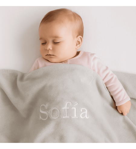 Canastilla con manta bordada, body, babero y peluche | Regalo completo para recién nacido