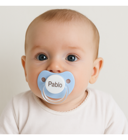 Doudou y chupete personalizado con el nombre del bebé | Regalo único y tierno