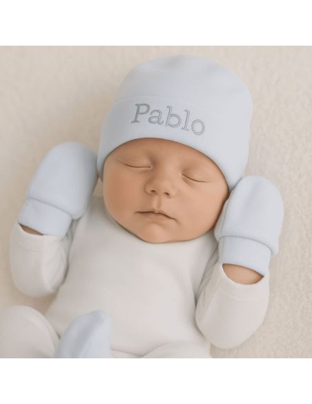 Conjunto de patucos, manoplas y gorro personalizado | Regalo tierno y funcional para bebé