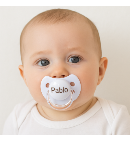 Chupete personalizada, funda de chupete y bolsa guardería