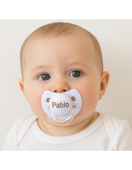 Canastilla chupete personalizado y complementos para recién nacido | Regalo completo y único